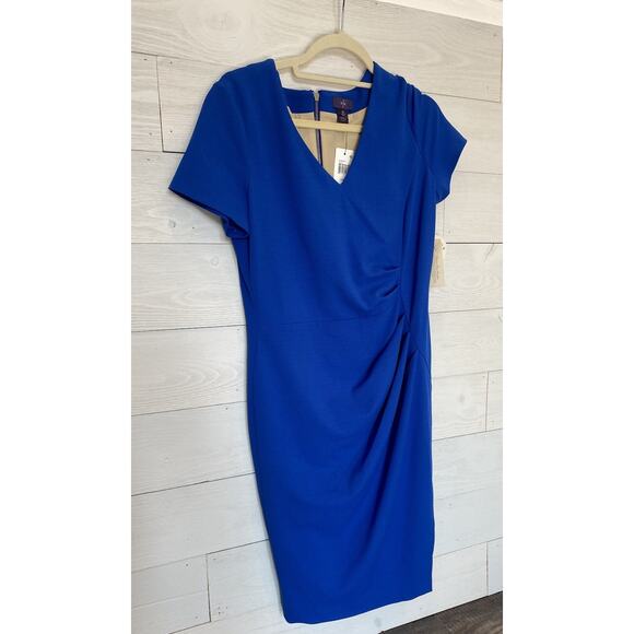 NYDJ Womens Size 10 Slimming Dress NEW Blue Office Career Work Wedding Party - Picture 13 of 14